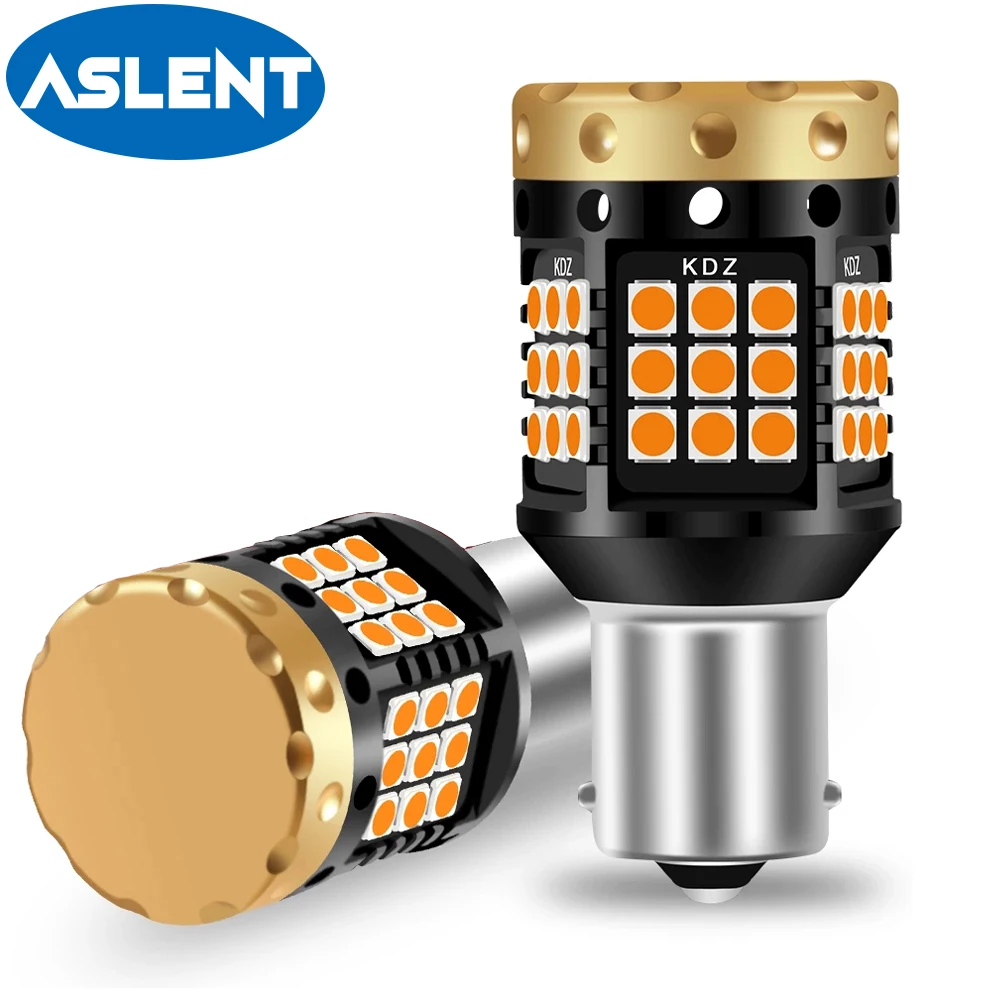 

2 шт. без Hyper Flash 1156 BA15S P21W BAU15S PY21W T20 7440 Автомобильные светодиодные лампы фонари янтарного цвета без ошибок Canbus 12-24 В