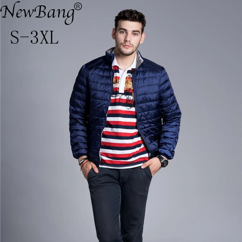 NewBang-abrigo de plumón para hombre, chaqueta ultraligera de plumas de doble cara, Parka Reversible, cortavientos, chaquetas ligeras