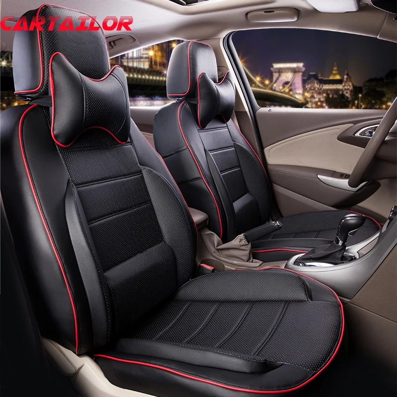 CARTAILOR cover seats for land rover freelander 2 car seat covers set black PU leather seat cover for cars protector accessories