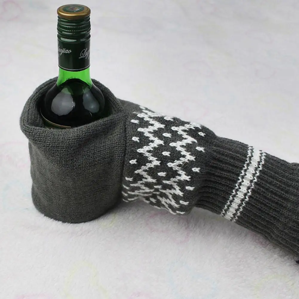 Beer Gloves Winter Warm Knitted Gloves Stretch Full Finger Gloves Warm Mitten Gloves Easter Christmas Gifts for Women and Men