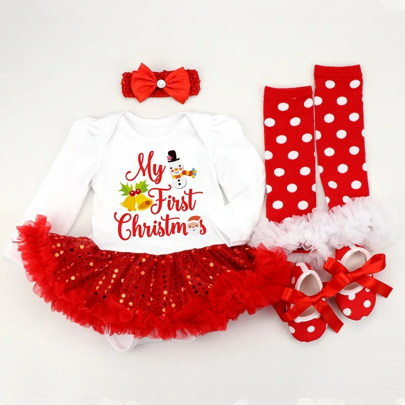 Newborn Christmas Clothes Baby Girl Clothing Set Newborn Infant My First Christmas Outfits Funny Party Tutu Costumes Xmas Gifts