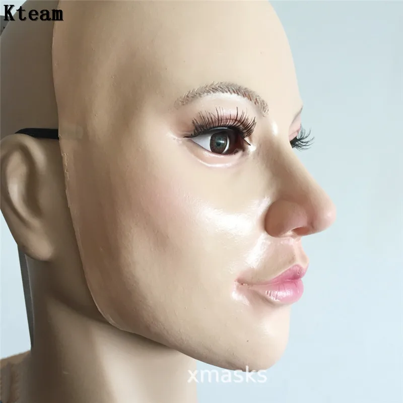 Hot New Sunscreen mask Latex Female Real Mask CD Masks Disguise Prank Halloween makeup costume Realistic silicone mask dressing