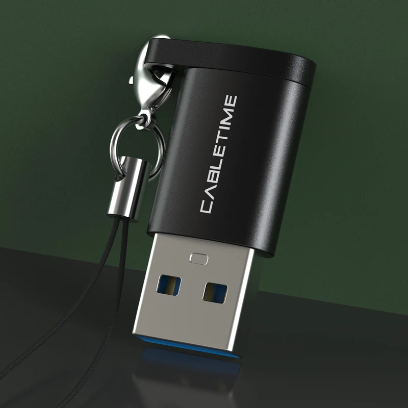 CABLETIME USB 3.0 OTG Adapter to USB C Fast Charging for Devices with USB Laptop Macbook Air Huawei LG Oneplus C366