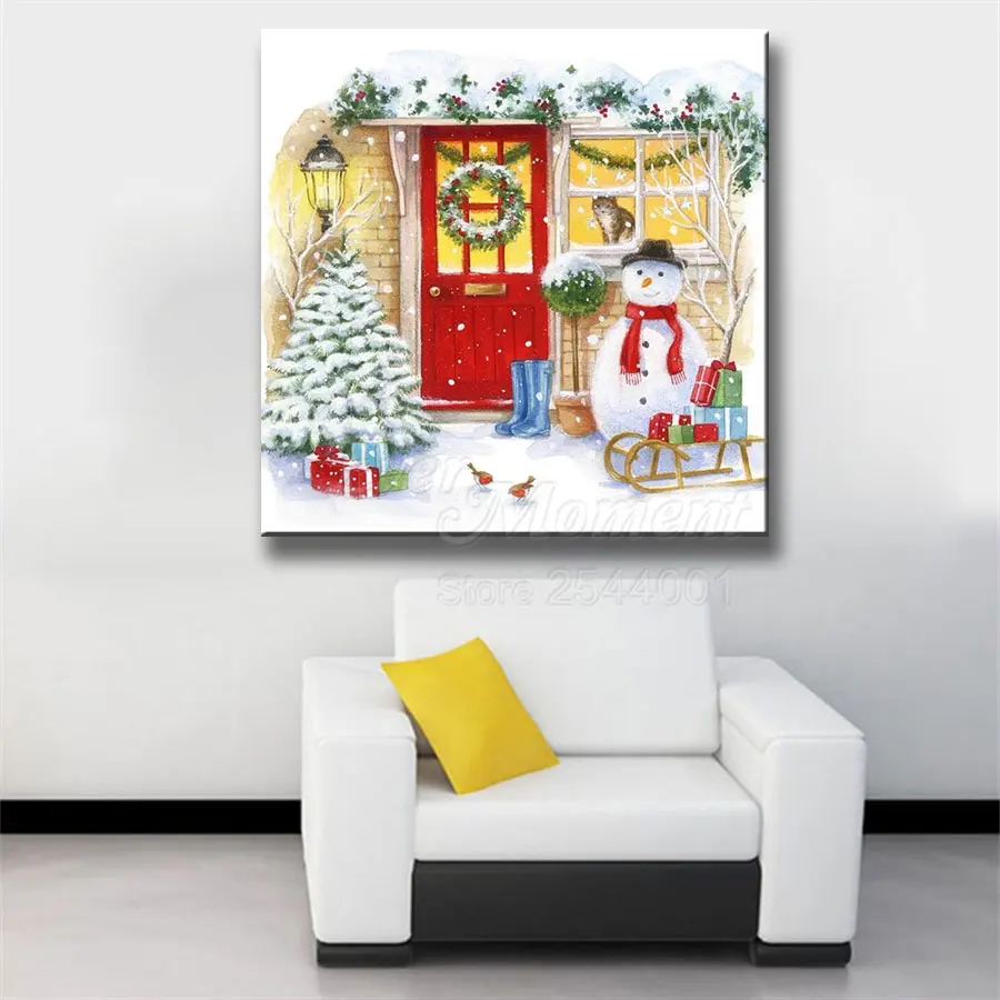 Ever Moment Diamond Painting Kid Christmas Snowman Resin Full Square Round Drills Handicrafts Gift Mosaic Wall Art ASF2177