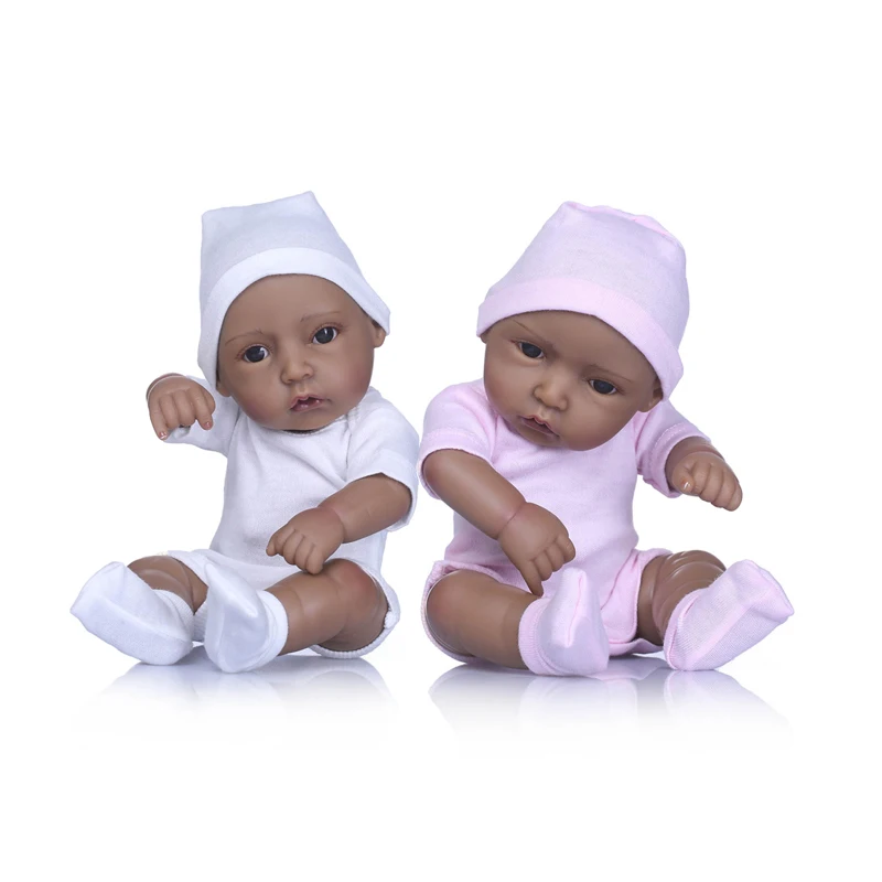 

11Inch Reborn Dark Skin Silicone Reborn Dolls Newborn Babies Bebes Reborn Realista Doll For Girls Gift Bath Toys
