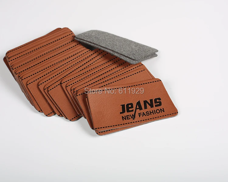 jeans label PU leather label clothing main label 50 pcs a lot