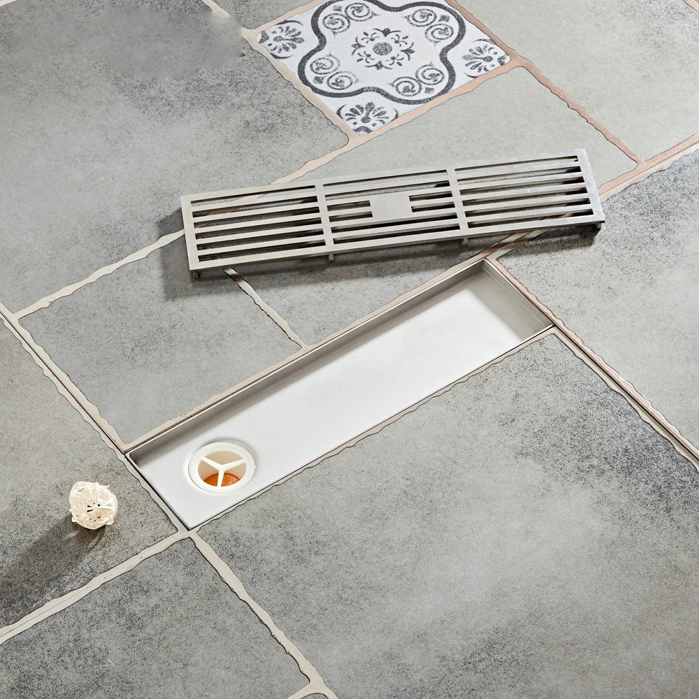 Alcantarillado 304 de acero inoxidable más drenaje largo, cubierta de drenaje de piso cuadrado, drenaje de ducha, accesorios de bañera de baño, filtro