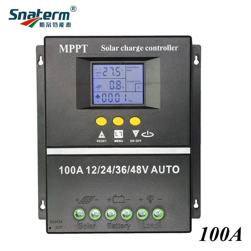 Snaterm 60A 80A 100A MPPT narzędzie do Regulator ładowania słonecznego 12V 24V 36V 48V inteligentny Regulator bateria słoneczna stosowanie kwasu