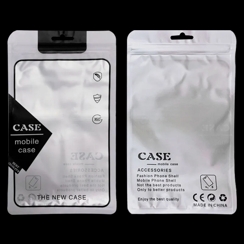 100Pcs 12*22cm 3 colors Plastic Zip Lock Cell Phone Case Bags Mobile Phone Shell Packaging Zipper Pack For iphone 7 plus