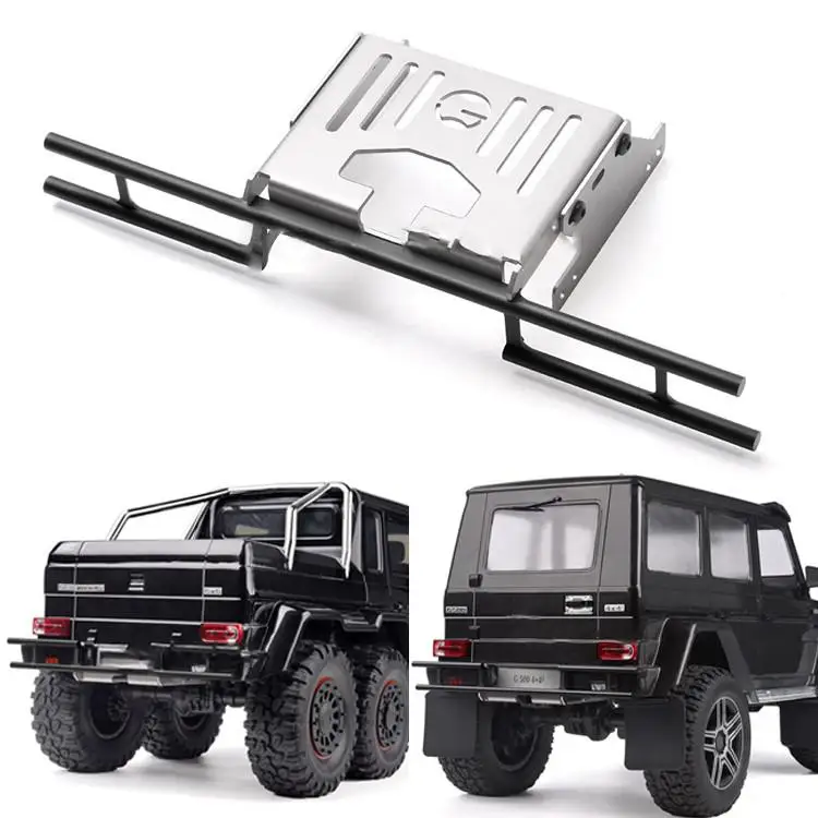 Grc metal traseiro anti-colisão pára-choques traseiro com protetor placa inferior de proteção para traxxas 1/10 trx4 g500 trx6 g63 carro esteira rolante