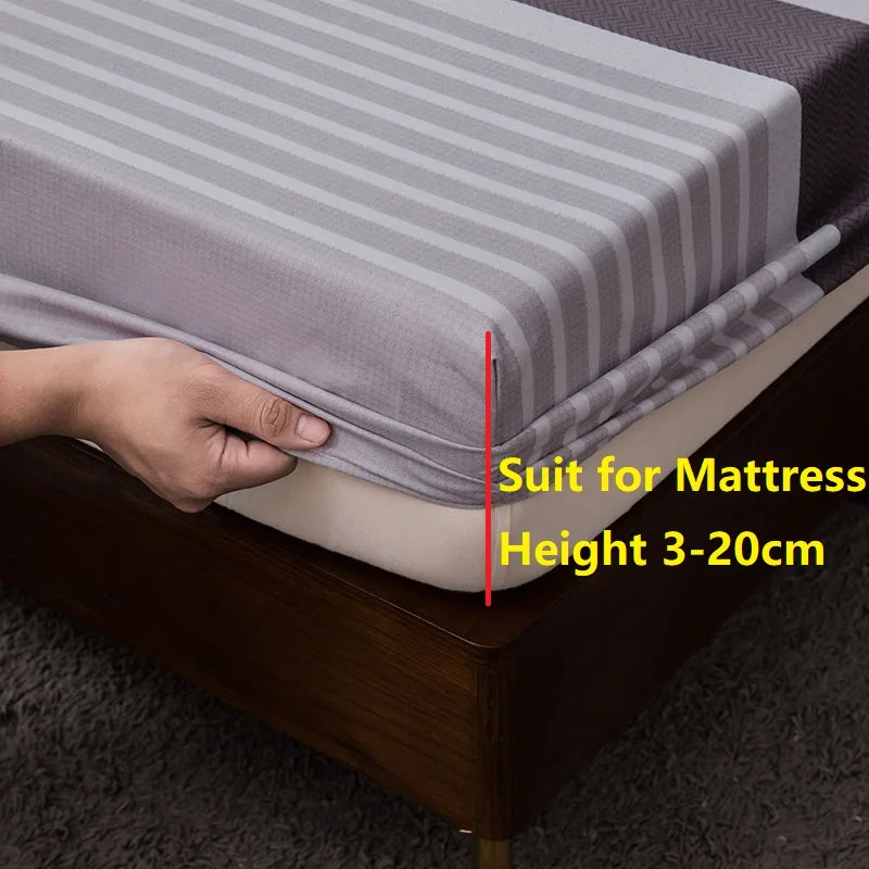 3pcs Set  Anti-mite Mattress Cover Queen King Twin Size Soft Brushed Bed Fitted Sheet All-inclusive Bed Pad Protection Cover