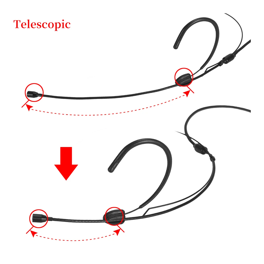 IiiMymic Chuyên Nghiệp Micro Tai Nghe 4 Pin XLR TA4F Headworn Mic Đôi Móc Dùng Cho Shure Không Dây Bodypack Hệ Thống