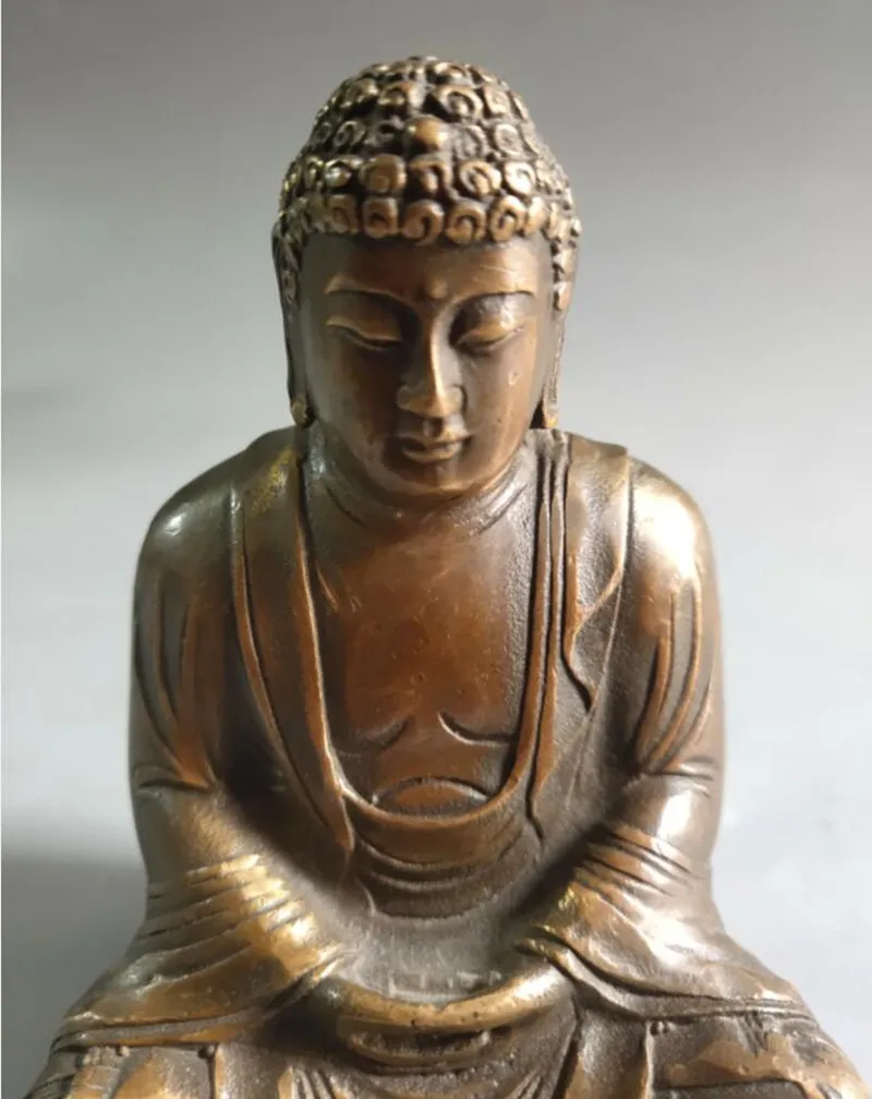 Archaize brass Sakyamuni Buddha consecrate small Buddha crafts statue