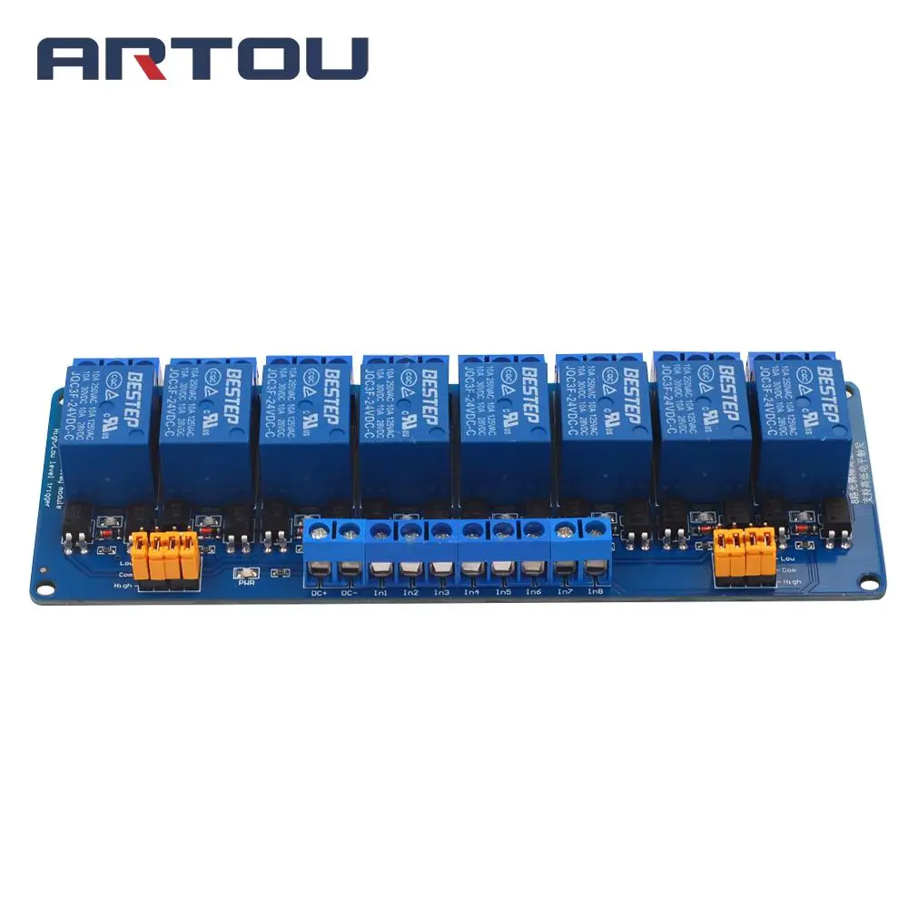 3V 5V 12V 24V 8 Channel Relay Module High and Low Level Trigger with Optocoupler Relay Output 8 way Relay Module for Arduino