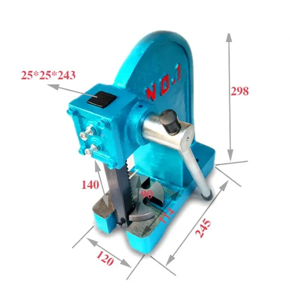 1T คาร์บอนสตีลเดสก์ท็อปด้วยตนเอง Punch Press บาร์มีดกด