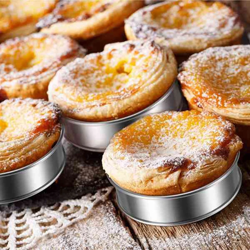 Double Lamined Tart Round Muffin Rings, Crumpet Circular, Home and Restaurant Baking Tools, 5 Pcs