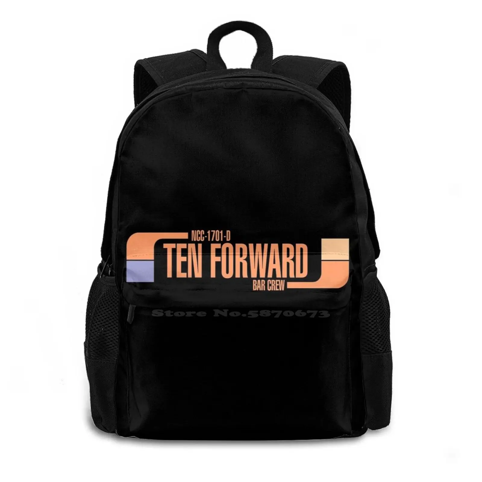 Ten Forward Bar Crew Ncc 1701-D Teen College Student Backpack Laptop Travel Bags Star Rbpartnerprogram Sci Fi Geeky Star Film