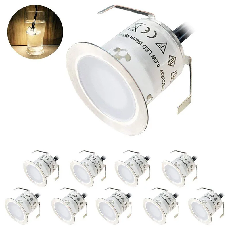 10PCS 6W SMD2835 500LM 32mm LED Deck Lights Outdoor Garden Pathway Decor Underground light Waterproof IP67 AC85-265V