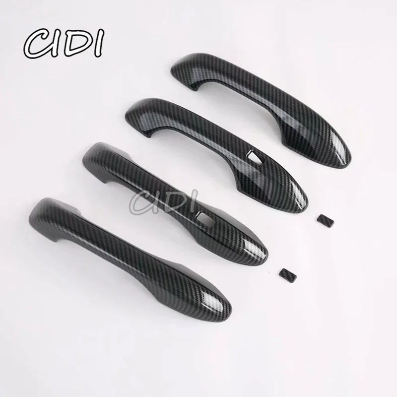 For Hyundai Cantus Creta ix25 2020 2021 ABS Chrome Carbon Fiber Black Door Handle Cover Trims Accessories