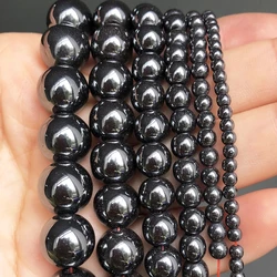 AAA Natural Black Hematite Stone Beads Round Loose Beads For Jewelry Making Diy Bracelet Accessories 2/3/4/6/8/10/12MM 15