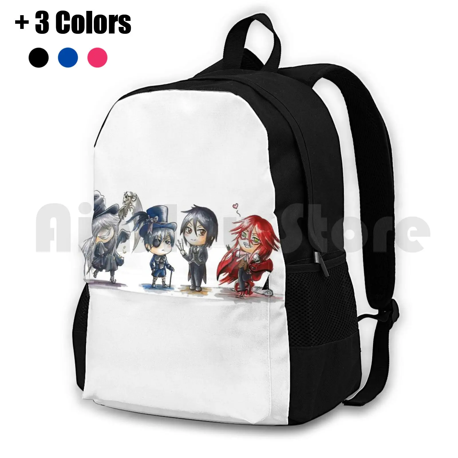 Kuroshitsuji Chibi Outdoor Hiking Backpack Riding Climbing Sports Bag Black Butler Black Butler Michaelis Grell Ciel