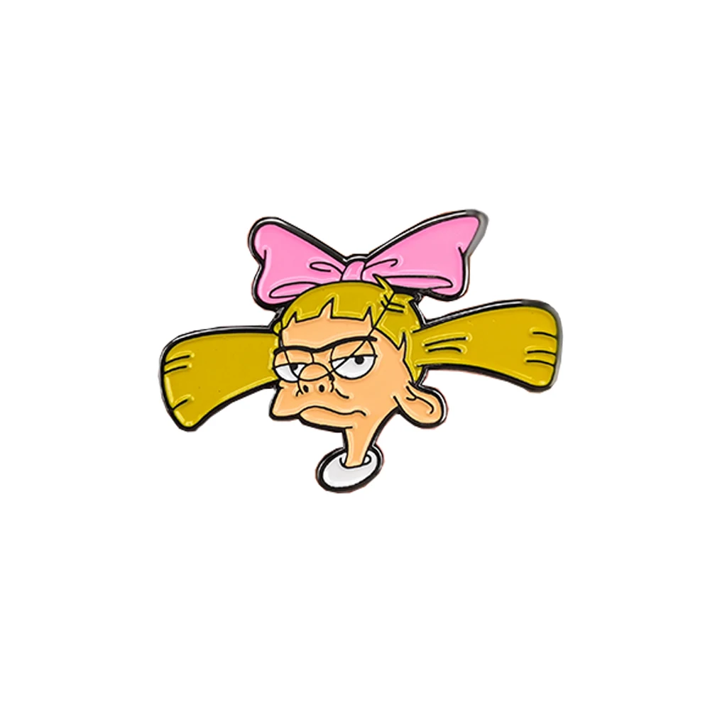 Helga Enamel Pin Arnold G.pataki Brooch the jungle cartoon movie accessory