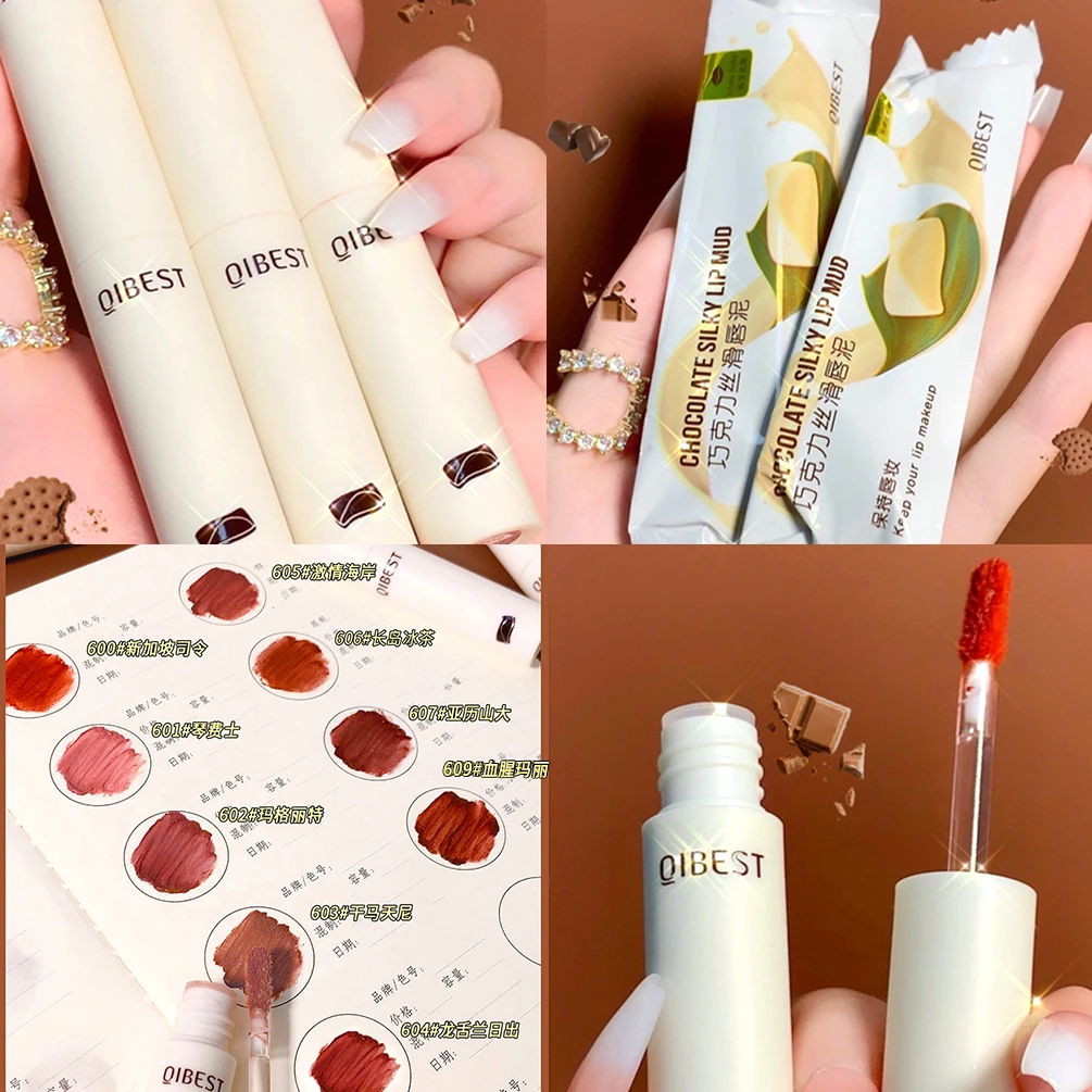 Rouge à lèvres liquide velours chocolat 256, résistant à l'eau, longue durée, nu, pour femme, beauté, cosmétique, TSLM2