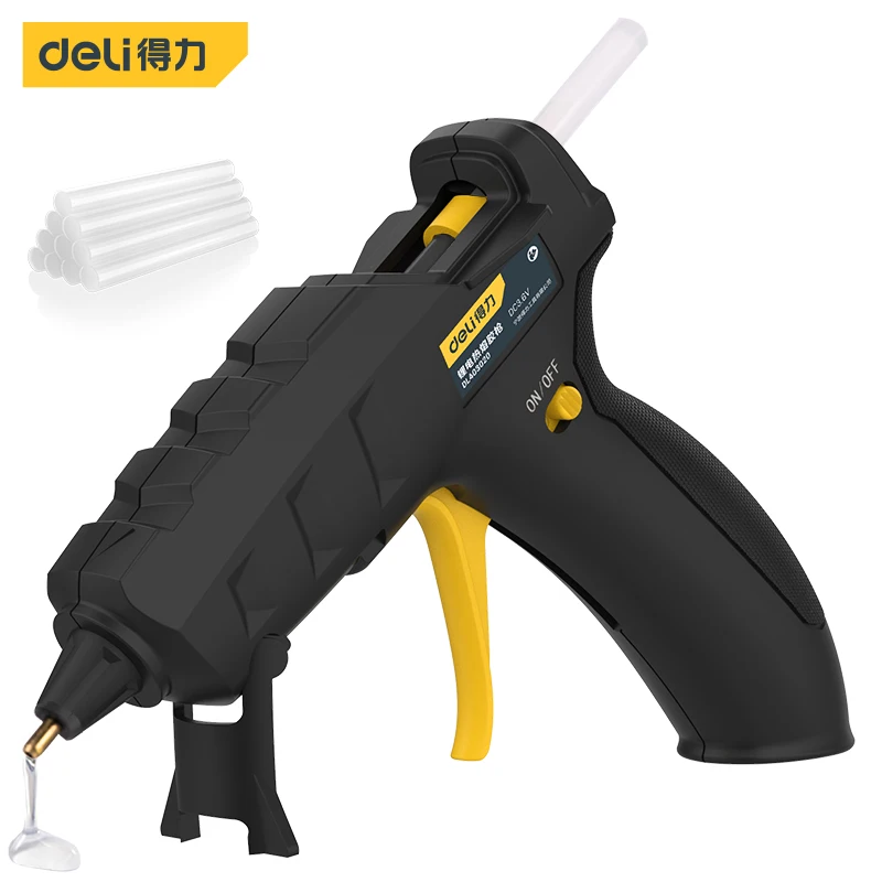 

Deli Lithium Battery Hot Melt Glue Gun Electrical Household Tool DIY Tools Electric Heating Film Chip Copper Outlet Glue