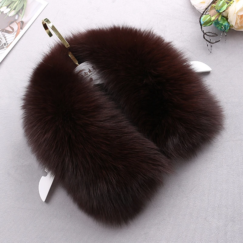 Winter Real Fox fur collar Natural Fur Collar Genuine Fox fur Scarf Shawl Neck warm Women Fashion Coat Collar Accessory Scarves