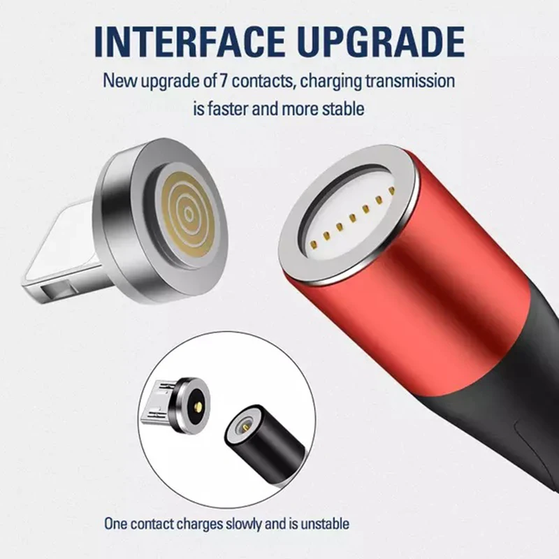 3A Magnetic Micro USB Cable For iPhone 12 Xiaomi mi Fast Charging Data Wire Cord Magnet Charger USB Type C 1m Phone Cable