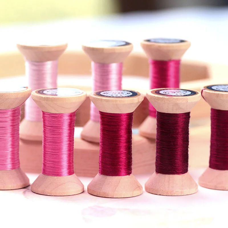 Silk thread spool / embroidery DIY / handmade embroidery thread / charming pink / 20 meters each spool