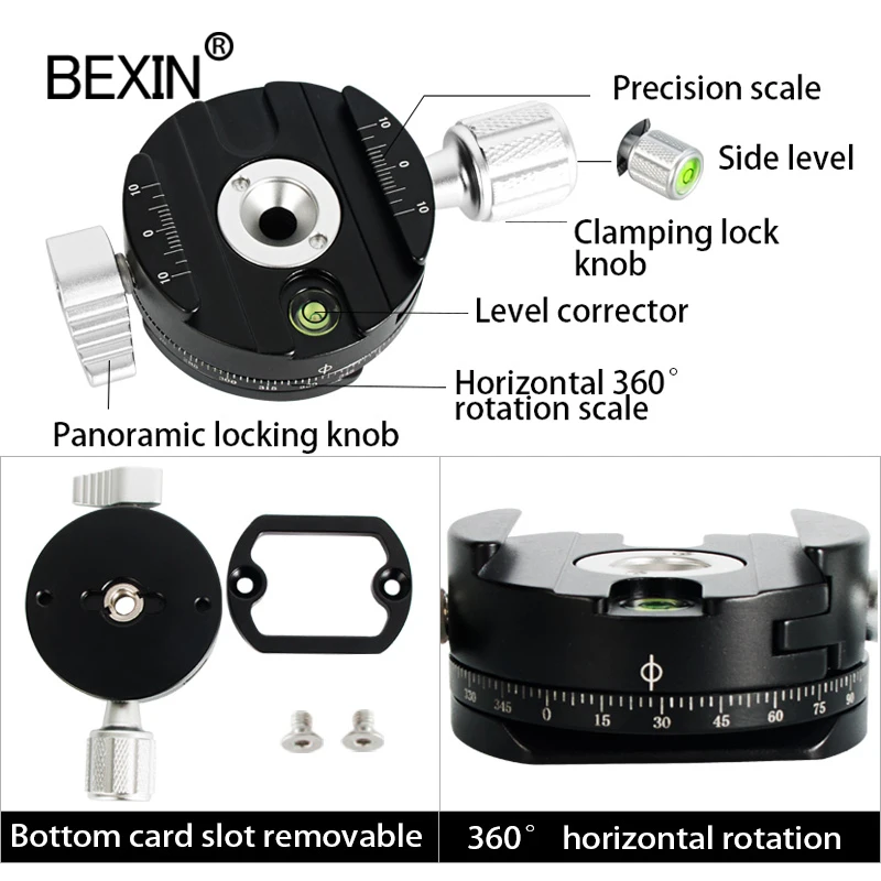 Mini braçadeira para câmera, grampo de liberação rápida dslr, clipe de montagem de placa, braçadeira giratória panorâmica para adaptador arce