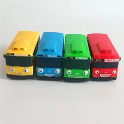 4 unids/set Tayo el pequeño autobús coreano Amine oyuncak araba modelo de coche mini plástico extraíble tayo bus para niños niño regalo de Navidad