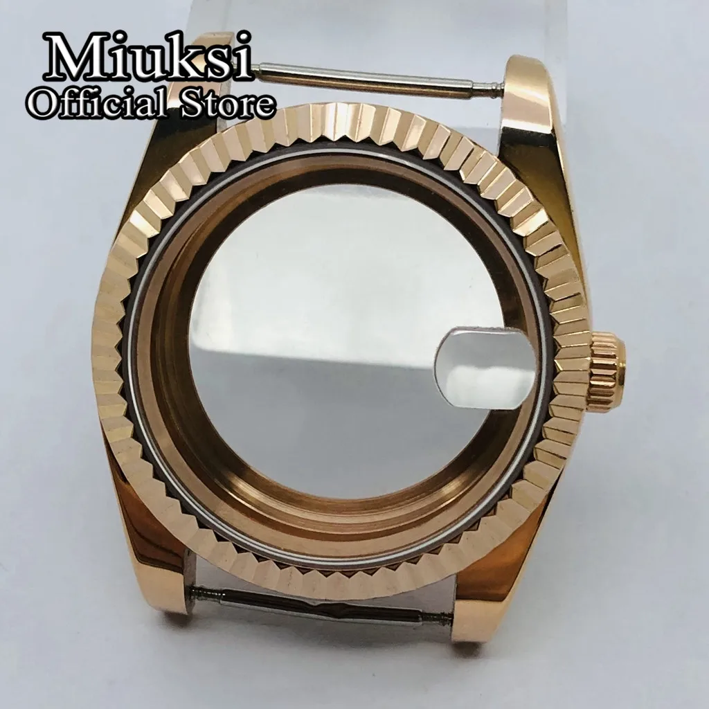 Miuksi 36mm/40mm rose gold case sapphire glass fit NH35 NH36 ETA2824 2836 PT5000 Miyota8215 821A Mingzhu DG2813 3804 movement