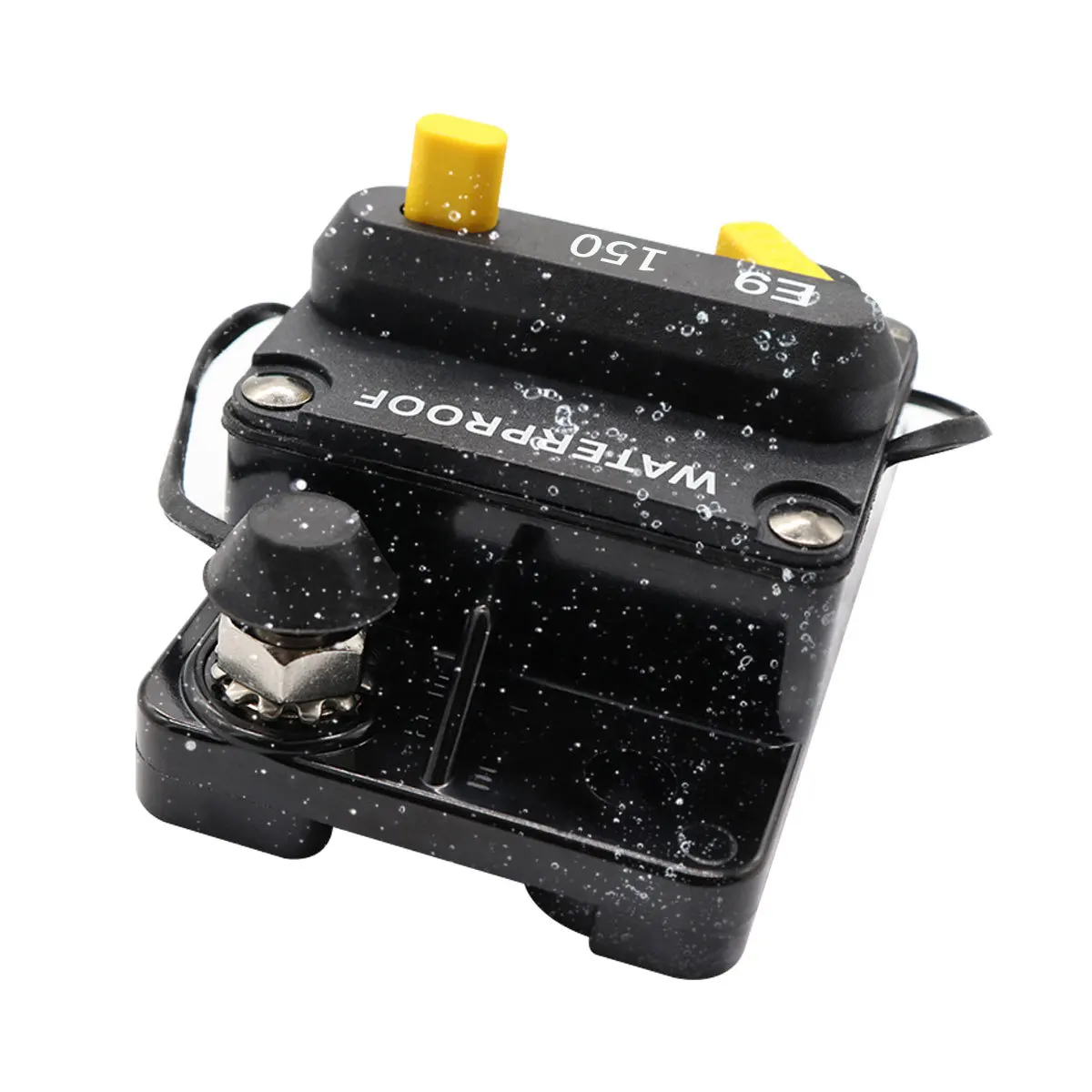 Surface-Mount Circuit Breakers 150A Waterproof Circuit Breaker Fuse Holder with Manual Reset Toggle Switch 12V- 72V DC