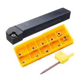 SCLCR 0808F06 1010H06 1212H06 1212H09 CCMT060204 CCMT060208 CCMT09T304 CCMT09T308 Carbide Inserts CNC Lathe turning Tool sets