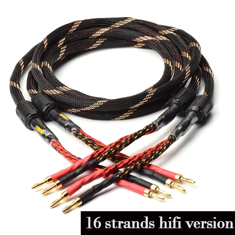 Ataudio 1 Paar HiFi-Lautsprecher kabel große Qualität 4n ofc Subwoofer Bananen stecker Lautsprecher kabel für Sound verstärker 5