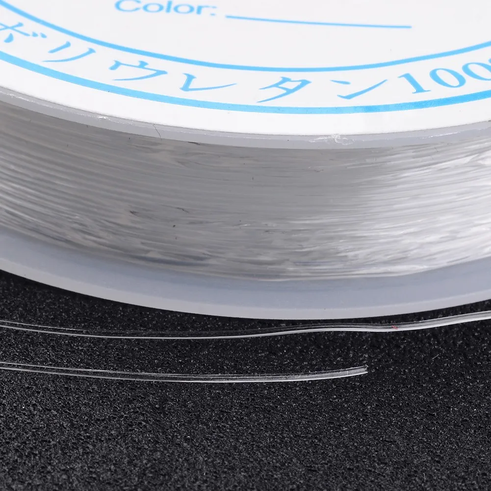 1 Roll 0.4-1.2MM Transparent Stretchy Elastic Crystal String Line Cord Beads For Jewelry Making DIY Bracelet Accessories