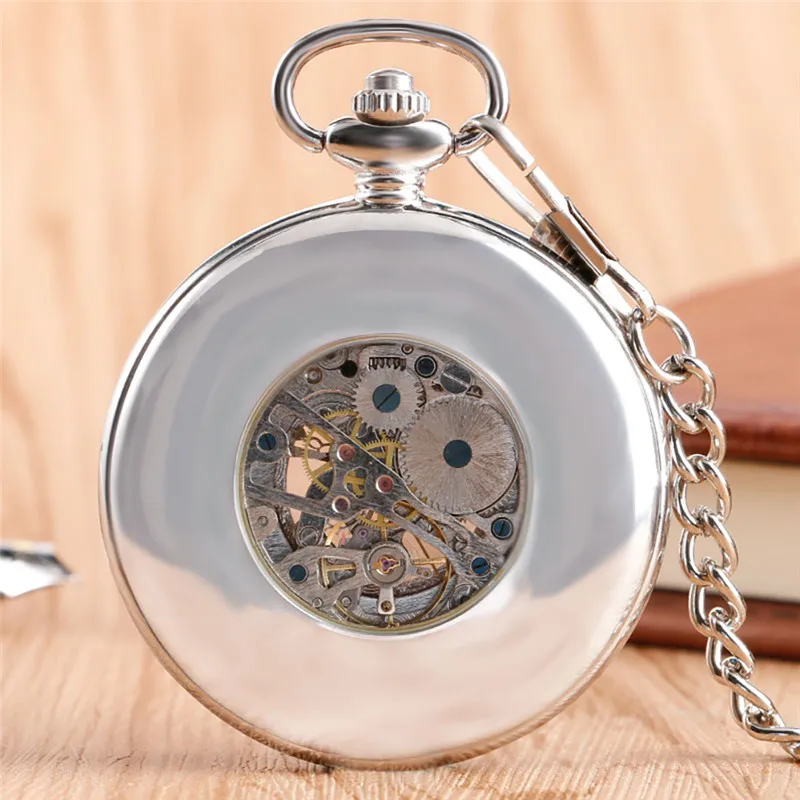 Vintage Antique Pocket Watch Handwind Mechanical Watches for Men Women Manual Skeleton Clock Fob Pendant Chain Roman Numeral