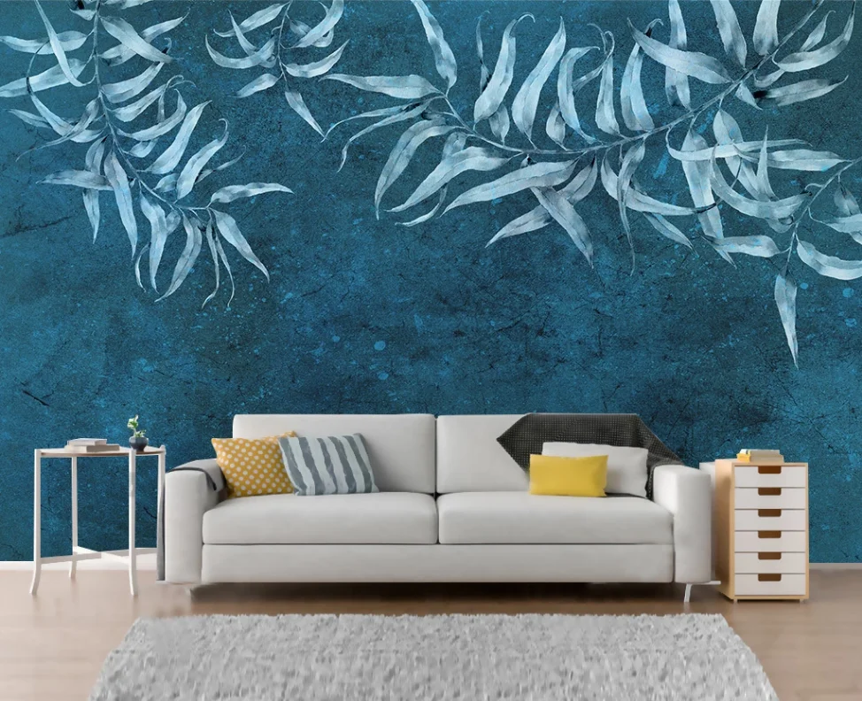 XUE SU Custom wallpaper mural Nordic simple small fresh green leaf style background wall