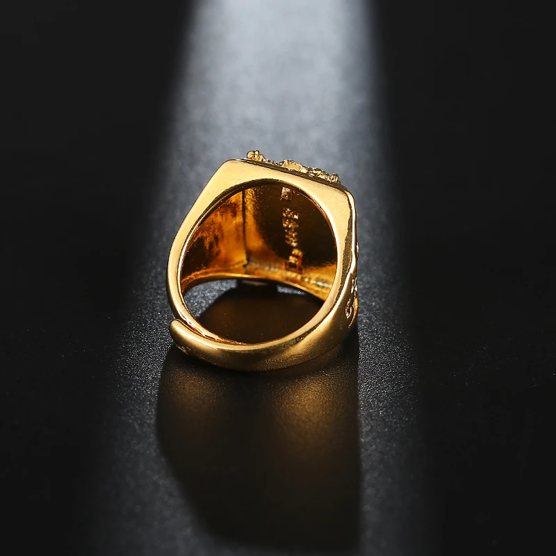 Dragon Ring For Men Punk Gold Color Ring Resizable Finger Jewelry