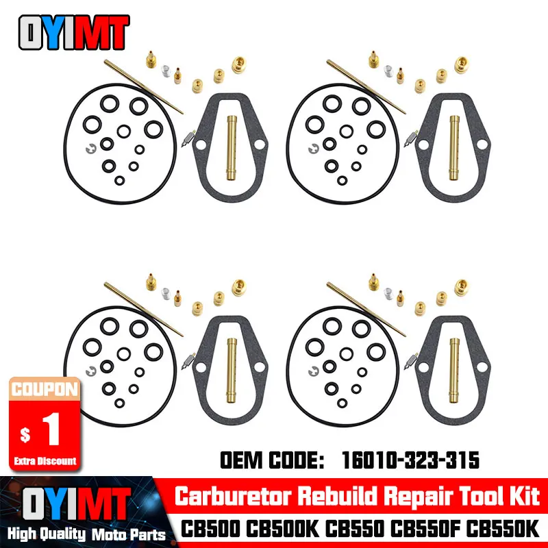 

4 Set Motorcyclce Carburetor Rebuild Repair Tool Kit For Honda 16010-323-315 CB500 Four CB500K Four CB550 CB550F CB550K