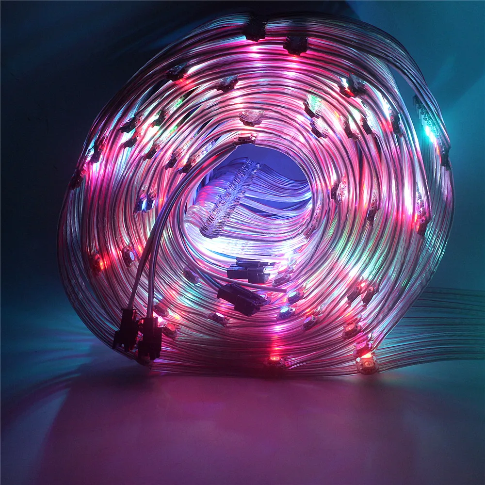 50-500pcs WS2812B RGB LED Module Heatsink Board Nodes WS2812 IC LED Strip String Individual Addressable Music Controller DC5V