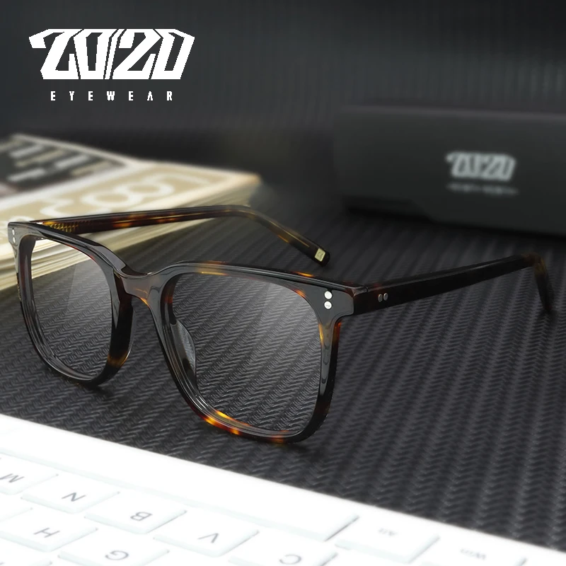 

20/20 High Quailty Acetate Optical Glasses Frame Men Full Retro Vintage Square Prescription Eyeglasses Myopia Eyewear AS8221