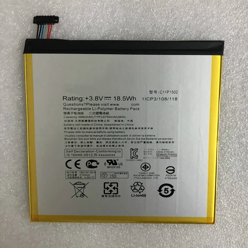 New C11P1502 Tablet PC Battery 3.8V 18.5Wh For Asus 10.1Inch ZenPad10 Z300C Z300M Z300CG Z300CL P023 P01T