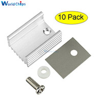 10pcs TO-220 Cooling Radiator Aluminum Sheet Heatsink Transistor Heat Sink Cooler Radiator Cooling 20x15x11mm For PC Computer