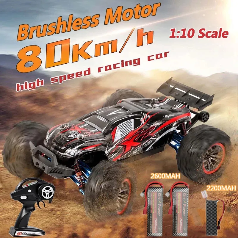 Professional Adult 80KM/H Alloy Frame RC Brushless Car Toys 4WD Buggy High Speed Racing Truck 200M Brake 1:10 RC Cars Model Toy