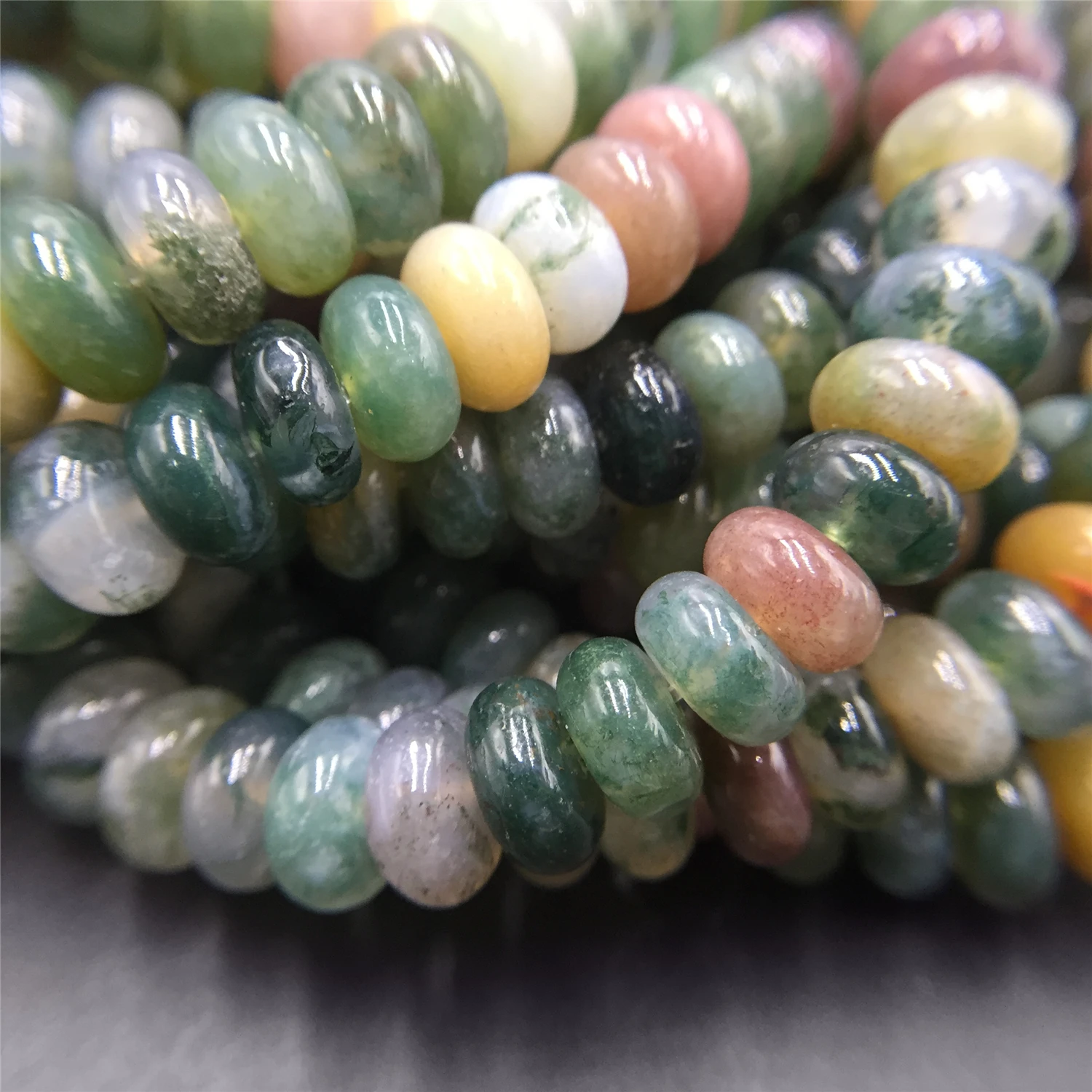 4x6/5x8mm Natural Stone Rondelle Spacer Beads Agates Jaspers Crystal Loose Abacus Beads for Jewelry Making DIY Handmade 15\