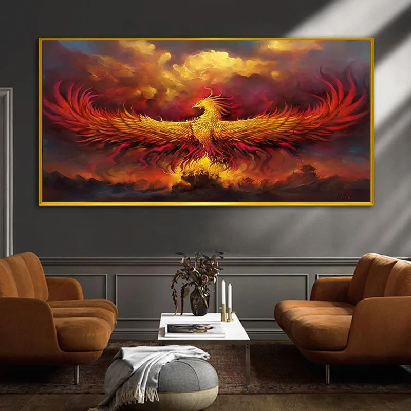 Nordic Canvas Painting Bird Phoenix Picture Animal Posters and Prints for Modern Living Room Home Wall Art Decor No Frame