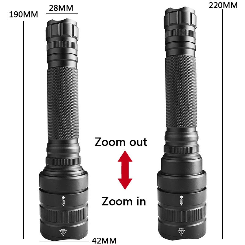 Litwod XHP90.2 Chip Powerful LED Tactical Flashlight Waterproof Torch Zoom Lantern Bulbs 2 Pcs 18650 Battery Adjustable